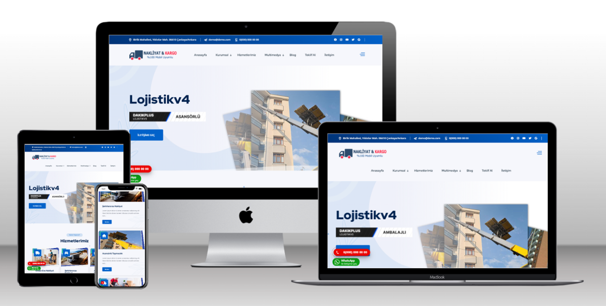 Nakliyat Lojistik Web Site Paketi Dakik28