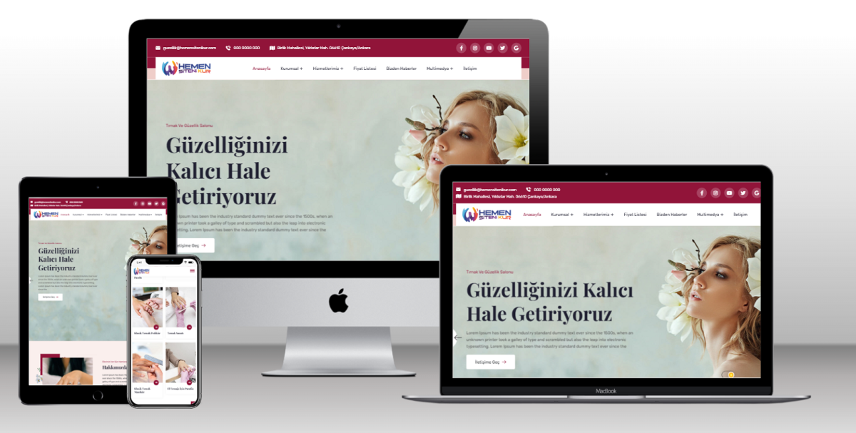 Kuaför Güzellik Web Site Paketi Dakik35