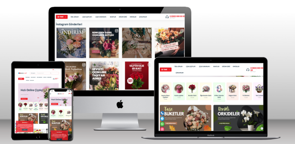 Çiçekci Web Site Paketi E-ticaret Modüllü Dakik66